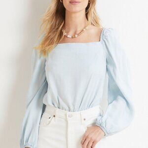 Cloth & Stone Smocked Square Neck Blouse
